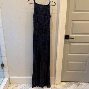 Lulu's Midnight Blue Sequin Maxi Dress